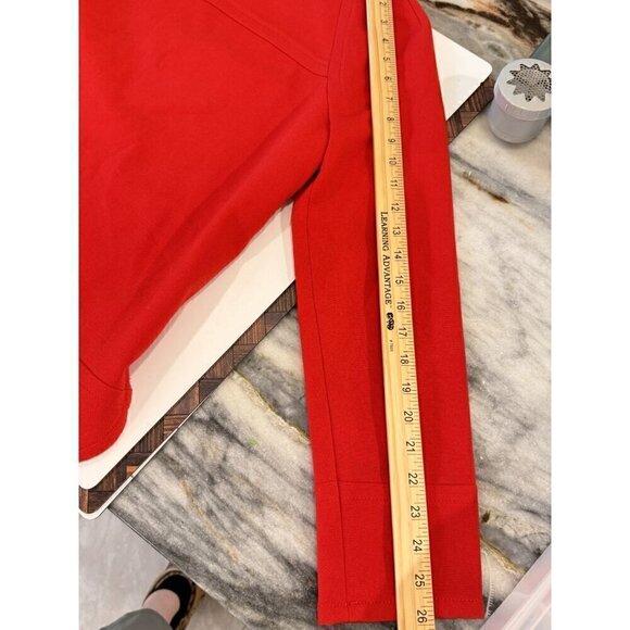 Banana Republic Red Long Sleeve Boatneck Textured Popover Blouse Sz S EUC - Picture 7 of 7